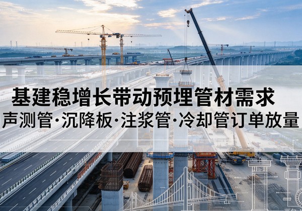 长汀基建稳增长带动预埋监测管材需求，声测管、沉降板、注浆管订单持续放量